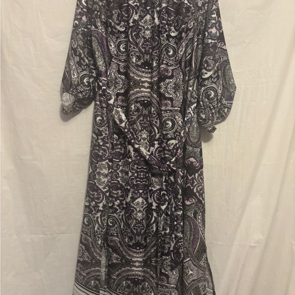 Lane Bryant Purple and Black Paisley Dress